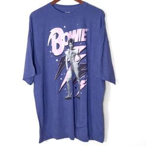 David Bowie Graphic Tee Purple Pink XXL Y2K Glam Rock Streetwear